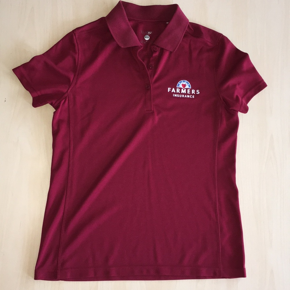 [sold]Farmers Insurance Women’s Shirt Burgundy Red